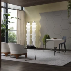 Scrivania Rectangolare Libra in Pelle Bianco Ghiaccio e Metallo
