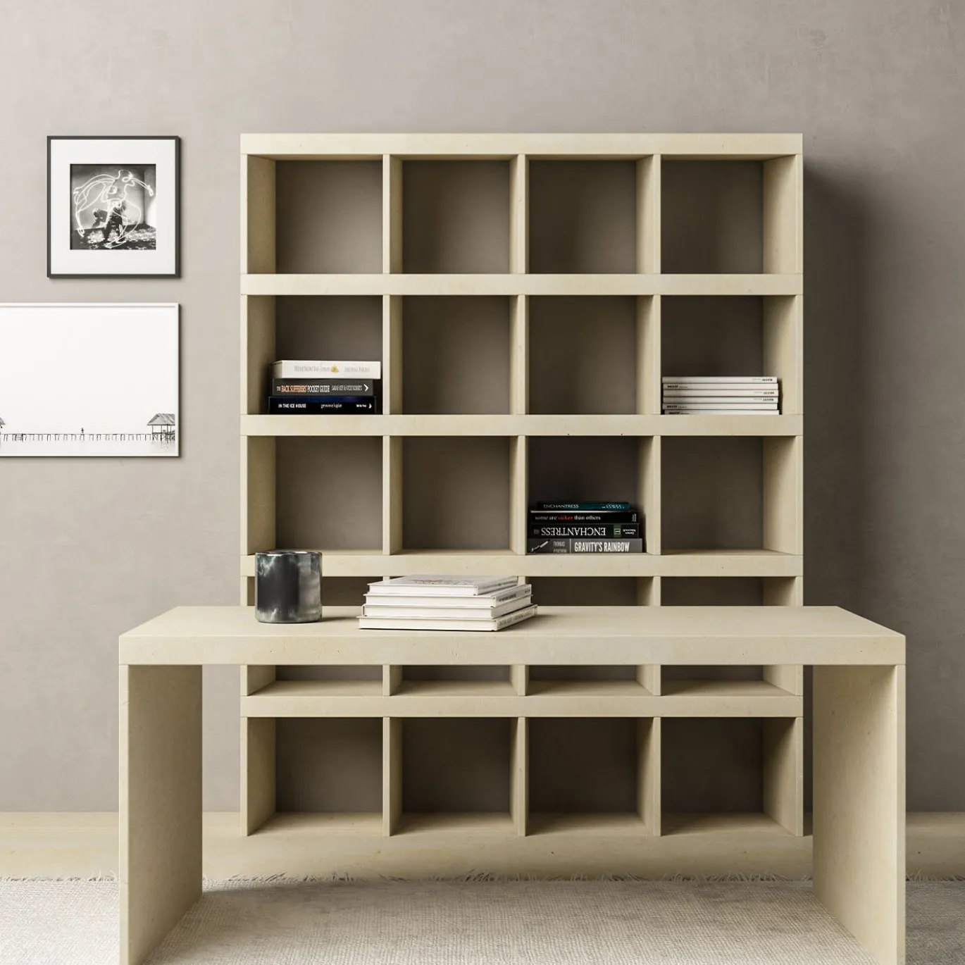 Scrivania rettangolare Prospettive in pietra di Gumdesign