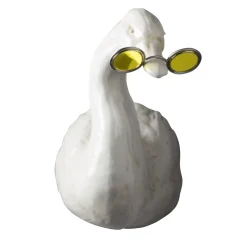 Scultura A346 Anatra in Maiolica Bianca