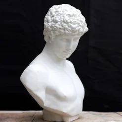 Scultura Antinoo in Gesso Bianco