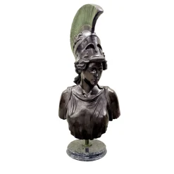Scultura Busto Atena in bronzo