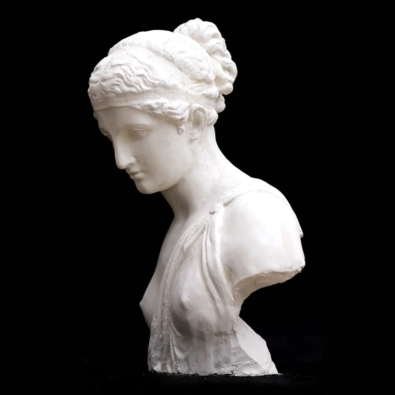 Scultura Busto di Ebe in Gesso Bianco