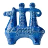 Scultura Cavalieri in Ceramica Blu di Aldo Londi