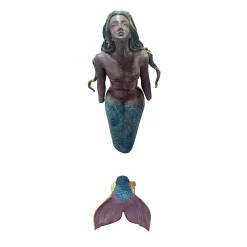 Scultura da parete Sirena policroma