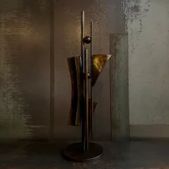 Scultura decorativa astratta Gear in ferro di Lorenzo Quadalti