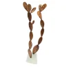 Scultura Decorativa Cactus Doppia Vite in Alluminio Bronzato