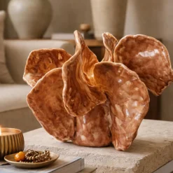 Scultura decorativa Desert Bloom in ceramica smaltata