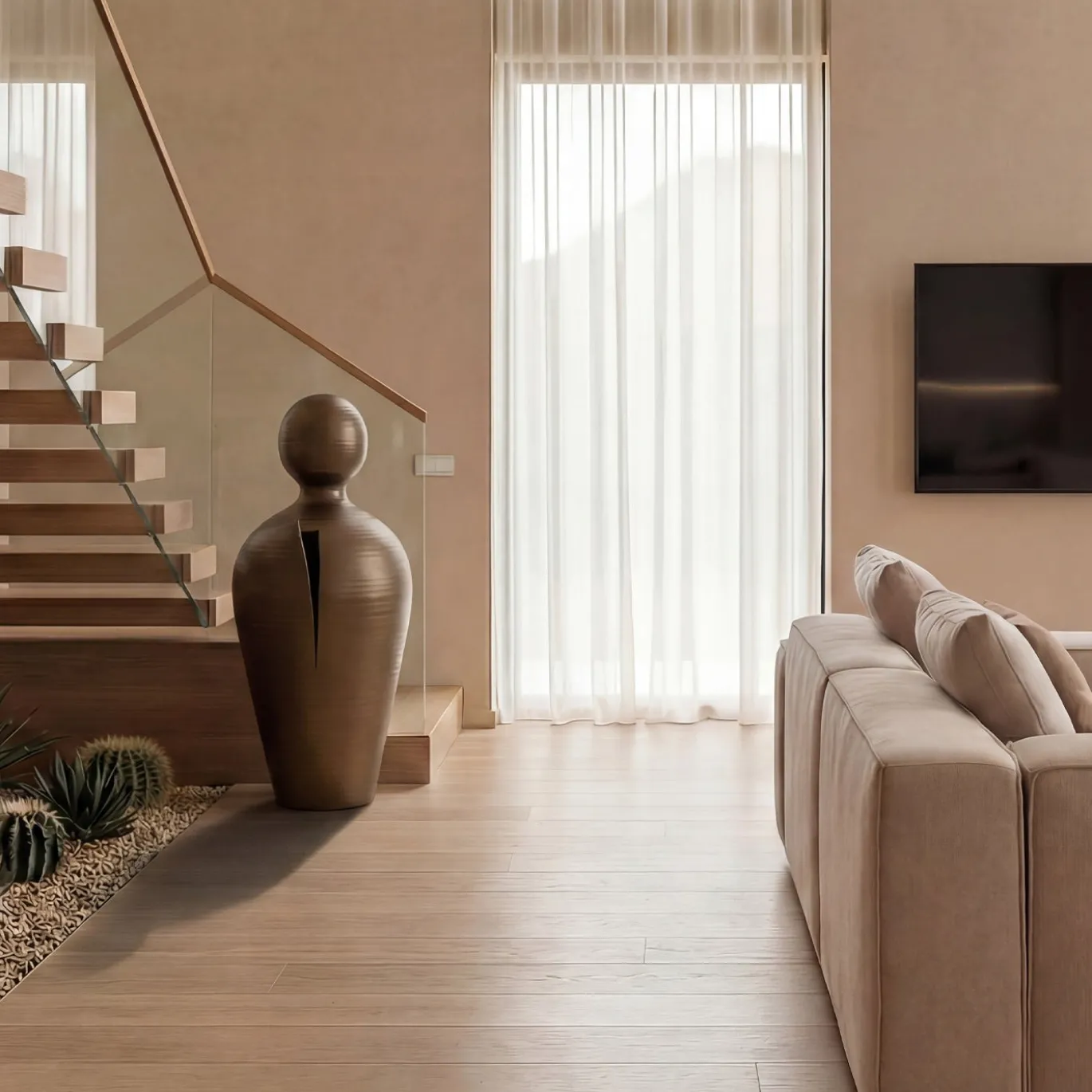 Scultura Decorativa Do in Ceramica Bronzo H 90 cm | 35.4"