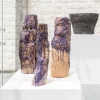 Scultura decorativa Pastiche grande in terracotta smaltata viola4