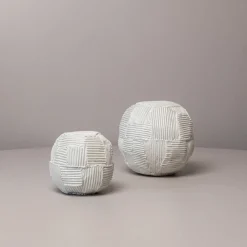 Scultura Decorativa Sfero Cartoccio Bianca