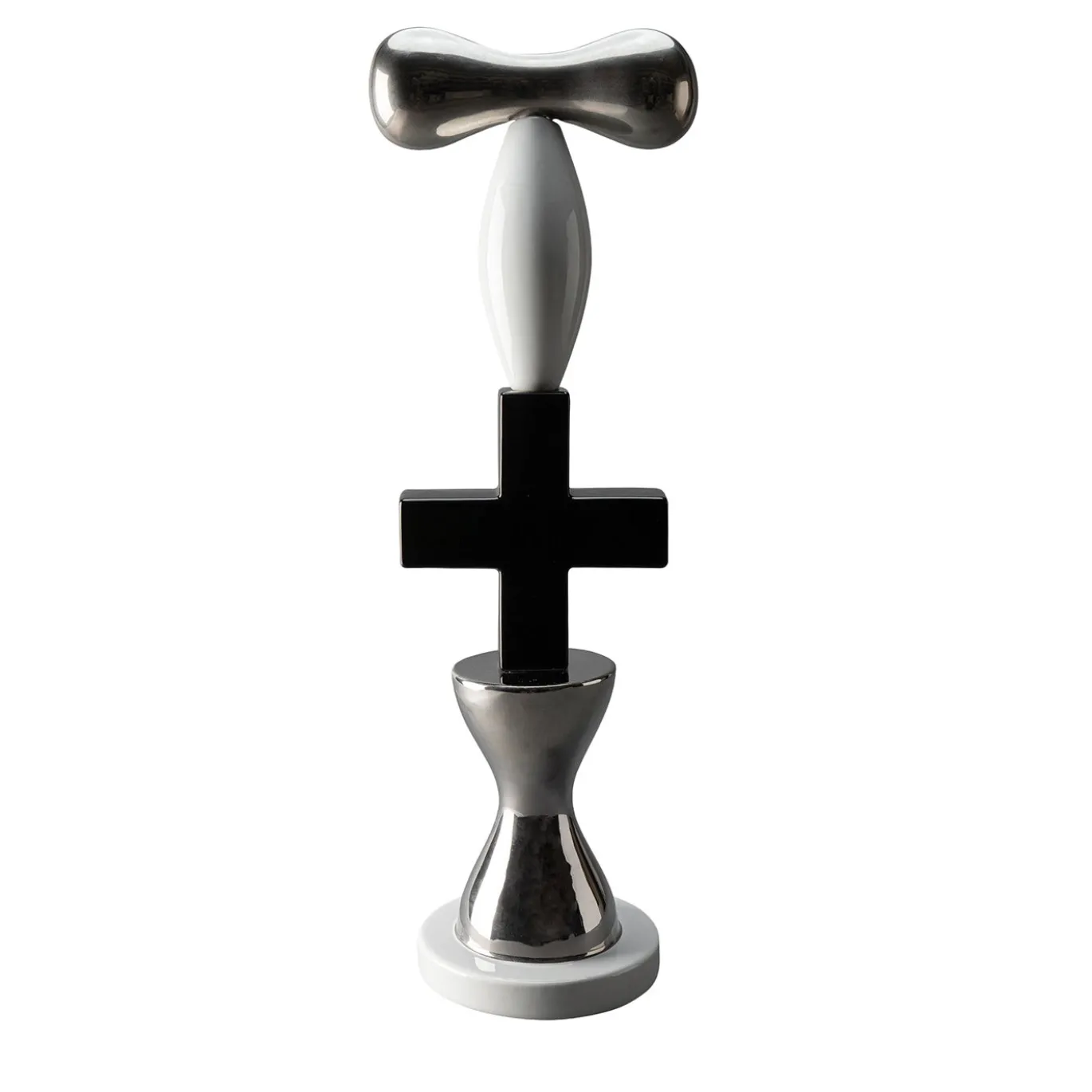 Scultura Decorativa Totem Nera Bianca e Platino di Karim Rashid