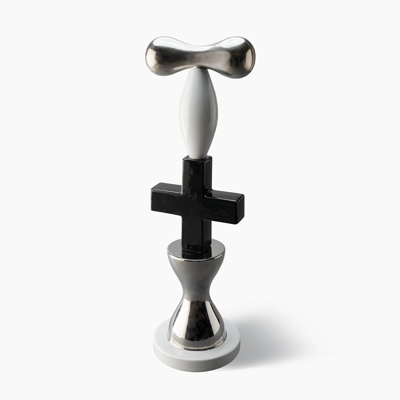 Scultura Decorativa Totem Nera Bianca e Platino di Karim Rashid