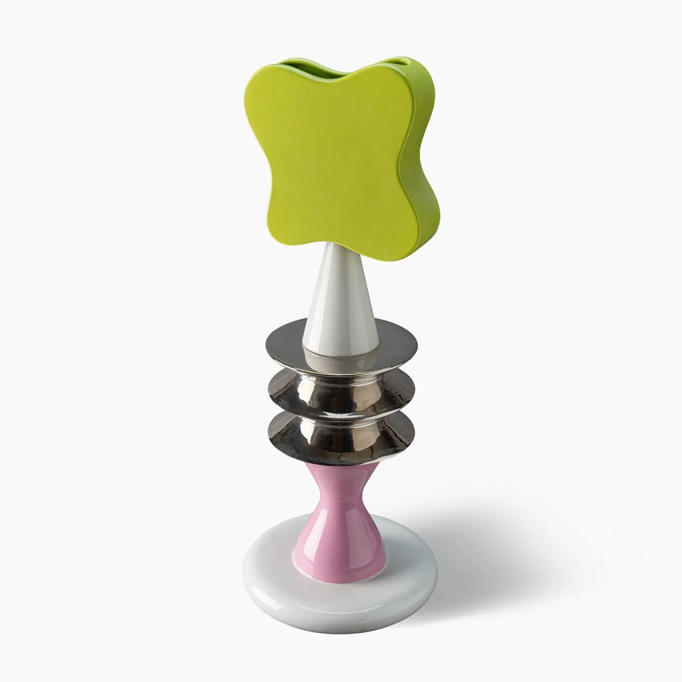 Scultura decorativa Totem verde bianca e rosa di Karim Rashid