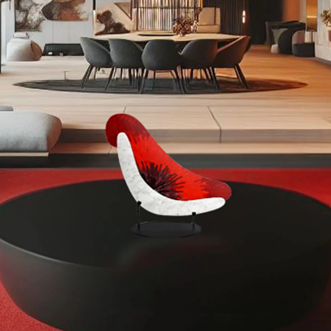 Scultura di boomerang rosso