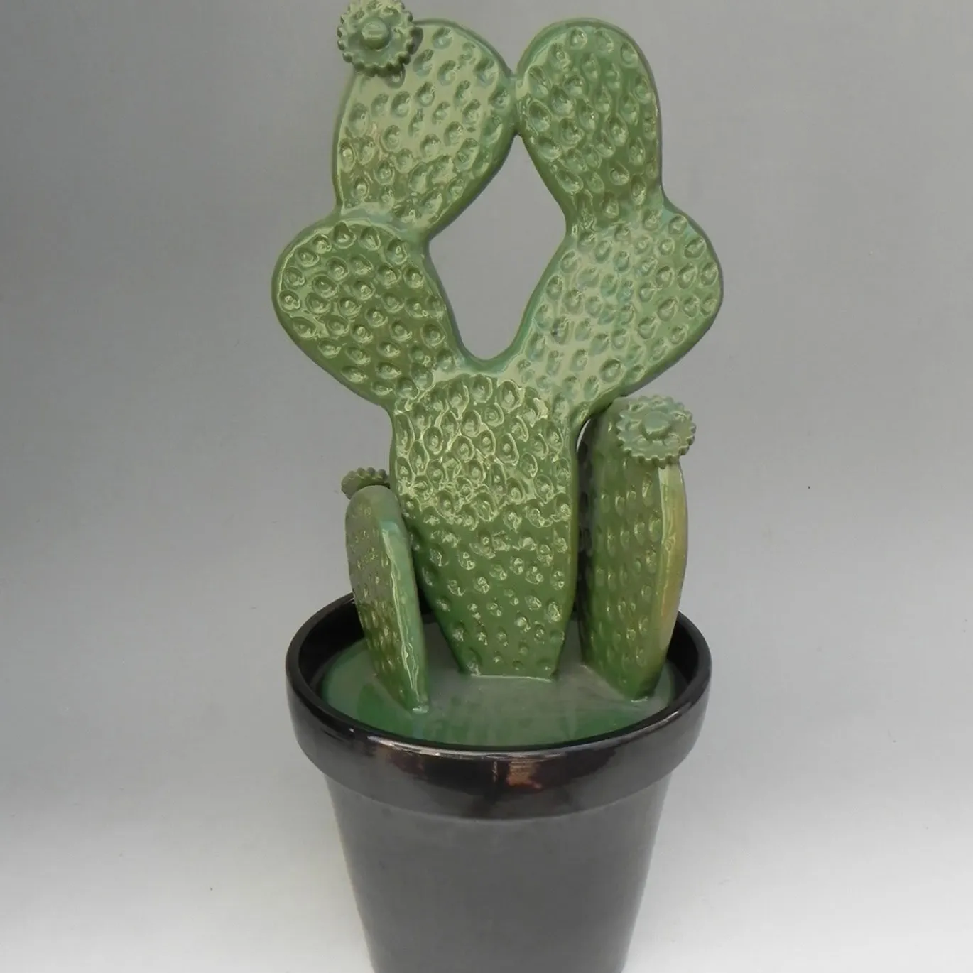 Scultura di cactus in ceramica di Tullio Mazzotti in via Gutierrez