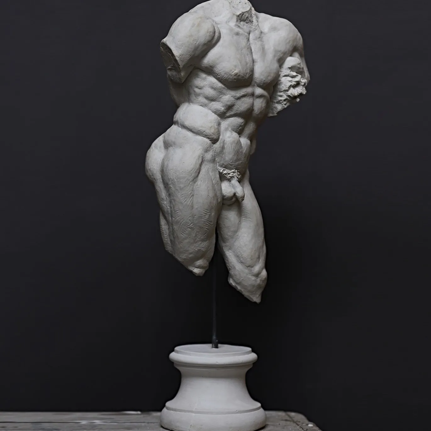 Scultura Ercole Farnese in Gesso Bianco