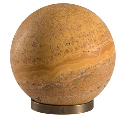 Scultura Fermacarte Gravity Zodiac Leone Sole in Travertino Arancione