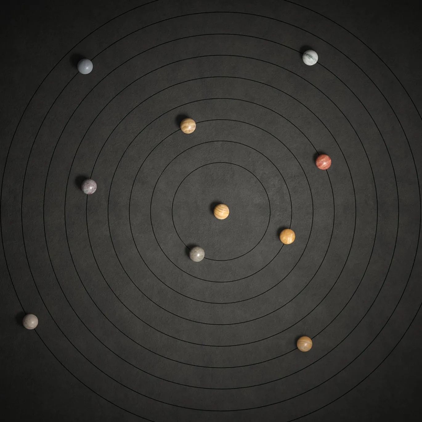 Scultura Fermacarte Gravity Zodiac Acquario - Urano in Marmo
