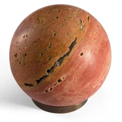 Scultura Fermacarte Gravity Zodiac Ariete - Marte in Travertino Rosso