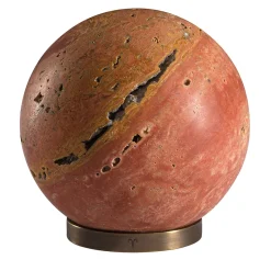 Scultura Fermacarte Gravity Zodiac Ariete - Marte in Travertino Rosso