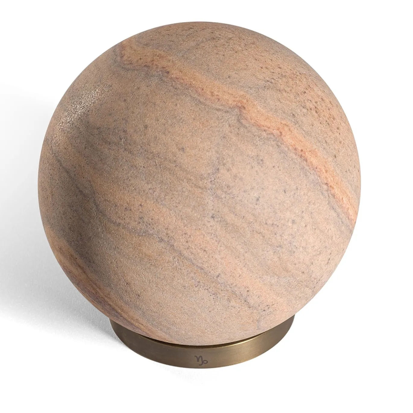 Scultura Fermacarte Gravity Zodiac Capricorno Saturno in Travertino