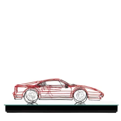 Scultura Ferrari in Filo di Metallo Rosso