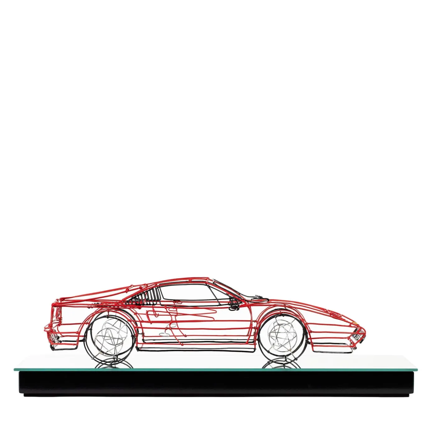 Scultura Ferrari in Filo di Metallo Rosso