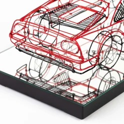 Scultura Ferrari in Filo di Metallo Rosso