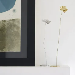 Scultura floreale in ottone Papavero