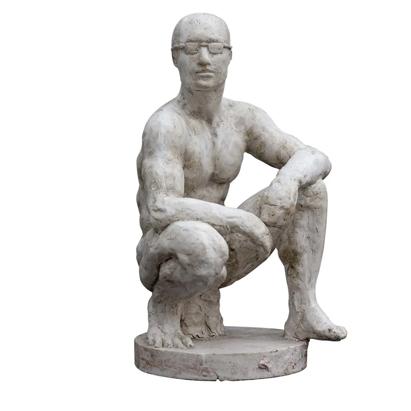 Scultura Il Pugile Ferito in Gesso Bianco