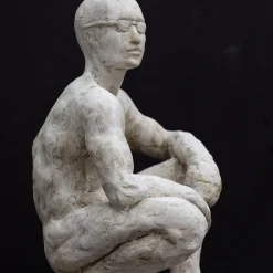 Scultura Il Pugile Ferito in Gesso Bianco