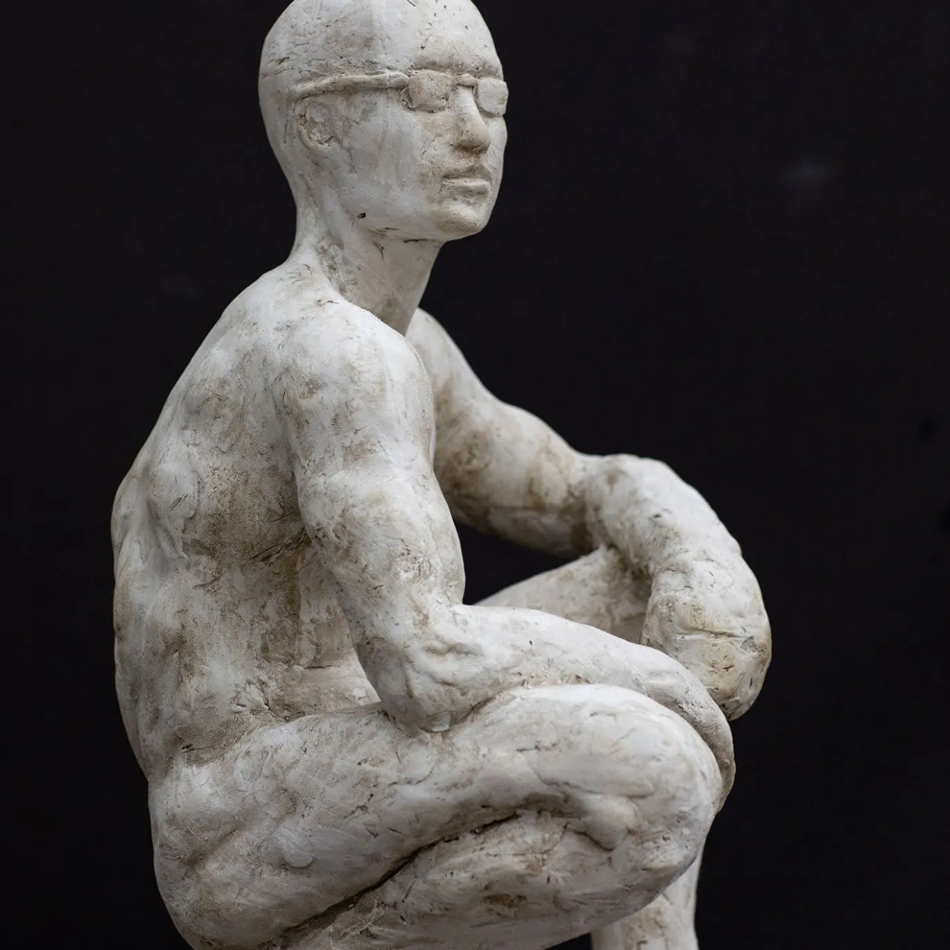 Scultura Il Pugile Ferito in Gesso Bianco