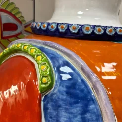Scultura in ceramica policroma Paladino Regina XL