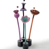Scultura in ceramica smaltata con fiore di bacca arancione Flora