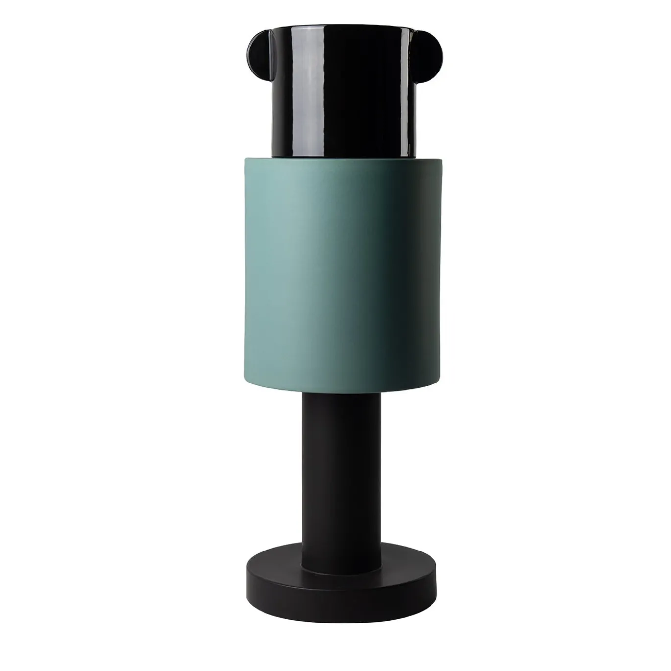 Scultura in ceramica Totem Nera e Verde Salvia di Nathalie Du Pasquier