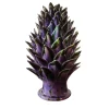 Scultura in ceramica verde e viola Aegis