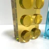 Scultura in cristallo giallo Brick realizzata a mano