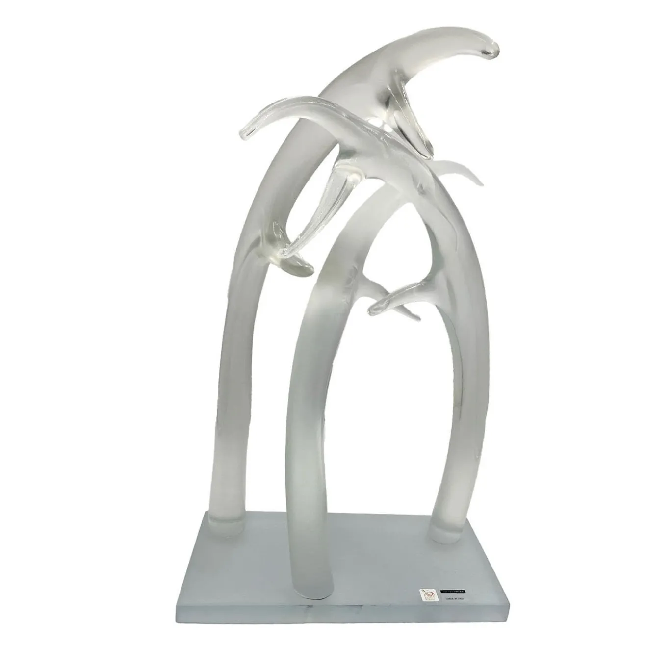 Scultura in cristallo trasparente Corni
