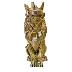 Scultura <leone stilizzato seduto in ottone