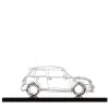 Scultura Mini Cooper in filo metallico
