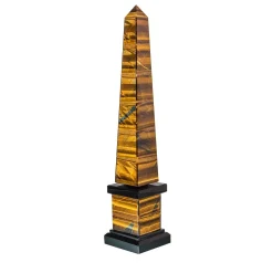Scultura Obelisco Lateranense in ossidiana e occhio di tigre