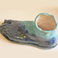 Scultura Oceano in ceramica smaltata