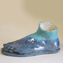 Scultura Oceano in ceramica smaltata