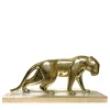 Scultura Pantera Stilizzata in ottone spazzolato