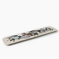 Scultura Piatto Pesce in Ceramica Marrone di Aldo Londi