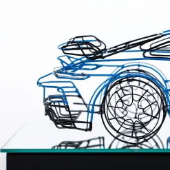 Scultura Porsche 911 GT3 in Filo di Metallo Blu