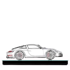 Scultura Porsche in filo metallico