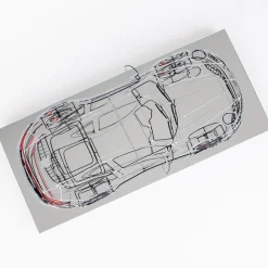 Scultura Porsche in filo metallico