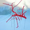 Scultura rossa di Rami Sospesi