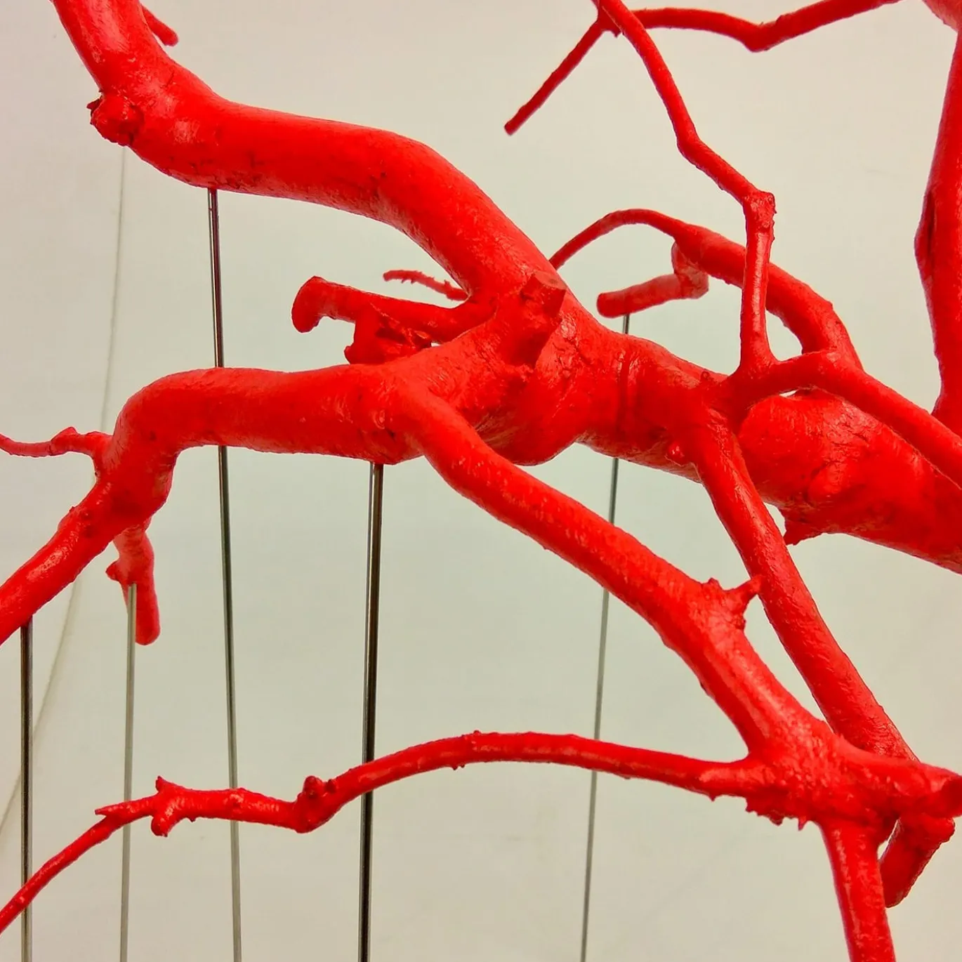 Scultura rossa di Rami Sospesi